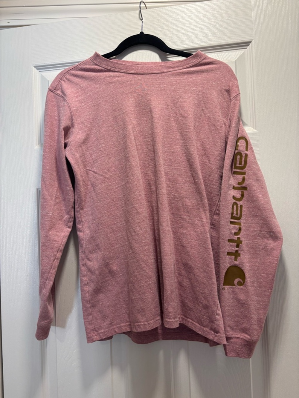 Carhartt Dusty Rose Long Sleeve Shirt with Gold Sleeve Logo